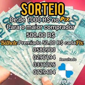 Sorteio mil reais no pix